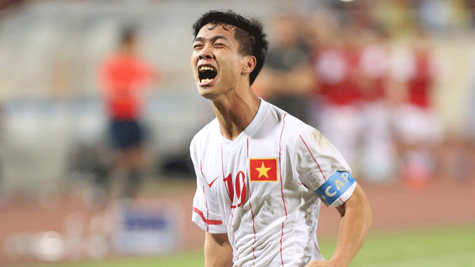 Công Phượng ăn mừng bàn thắng quý giá đưa U19 Việt Nam tiến gần tới tấm vé vào bán kết, ảnh: Như Ý