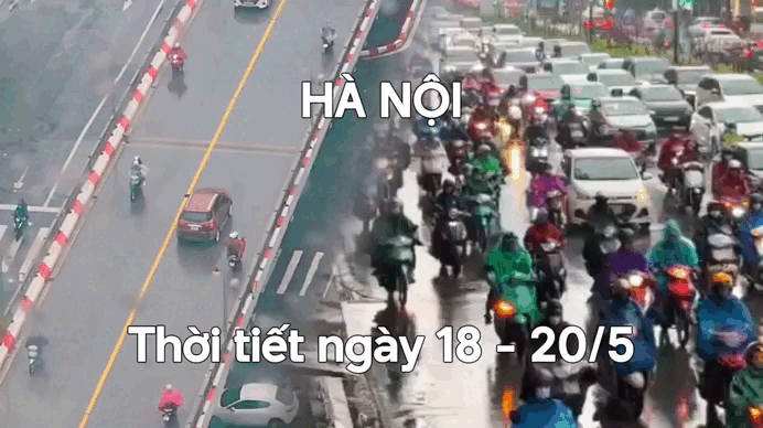 Hà Nội nhiều mây duy trì mưa to và dông