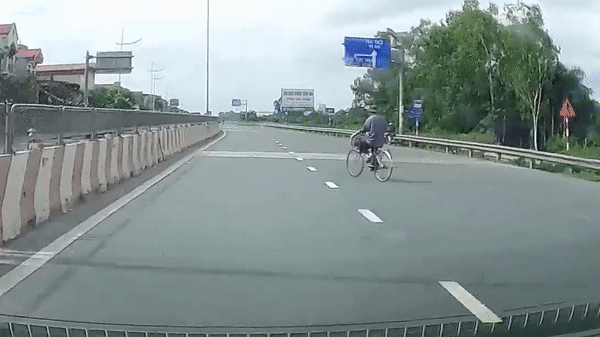 Cụ già đạp xe tạt đầu khiến ô tô phanh cháy bánh