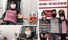 Gia đình hiến máu mừng sinh nhật trong bão dịch COVID-19
