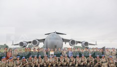 Cận cảnh vận tải cơ C-17A chở bác sĩ mũ nồi xanh Việt Nam sang Nam Sudan