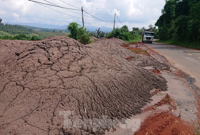 Vụ chất thải nhà máy Alunmin đổ trái phép: Hợp đồng vận chuyển khối lượng khủng Chất thải đổ sat Quốc lộ 28