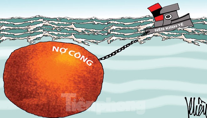 Gánh nặng nợ công Minh họa: Khều.