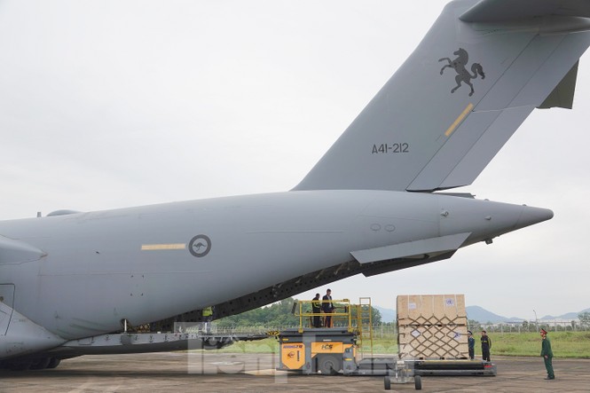 Cận cảnh vận tải cơ C-17A chở bác sĩ mũ nồi xanh Việt Nam sang Nam Sudan - ảnh 8