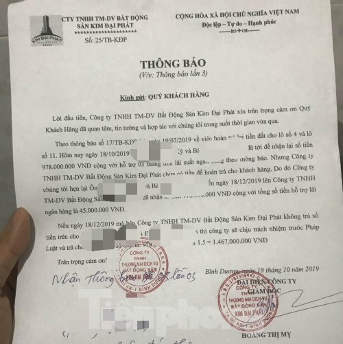 Thêm một Cty bất động sản ở Bình Dương bị tố lừa đảo bán dự án ‘ma’ - ảnh 2