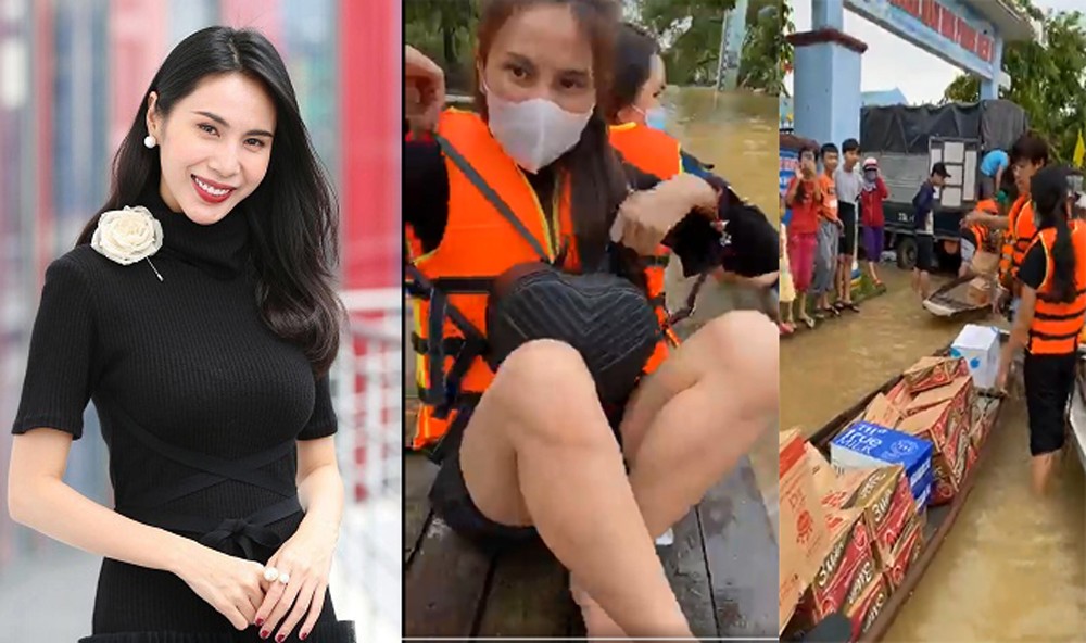 Những hình ảnh đẹp của Thủy Tiên khi đi cứu trợ đồng bào lũ lụt - VNReview Tin mới nhất