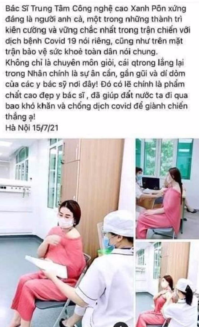 Hà Nội yêu cầu giải trình vụ 'Á hậu khoe tiêm vắc xin' nhờ quan hệ ảnh 1'Á hậu khoe tiêm vắc xin' nhờ quan hệ ảnh 1