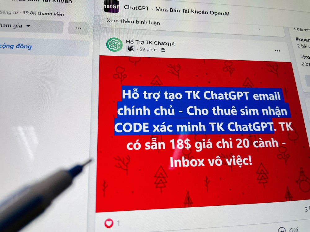 Bùng nổ các nhóm mua bán tài khoản ChatGPT trên mạng xã hội