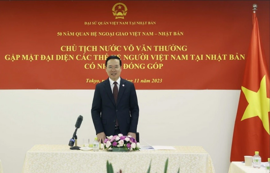 Chủ tịch nước Võ Văn Thưởng xúc động khi gặp đại diện các thế hệ người Việt ở Nhật Bản ảnh 1