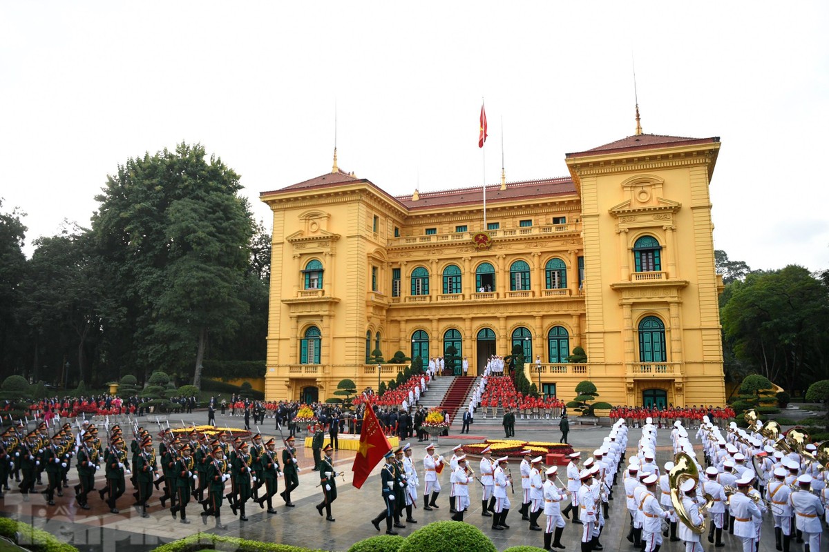 Hình ảnh Tổng Bí thư Nguyễn Phú Trọng chủ trì lễ đón Tổng Bí thư, Chủ tịch Trung Quốc Tập Cận Bình ảnh 4