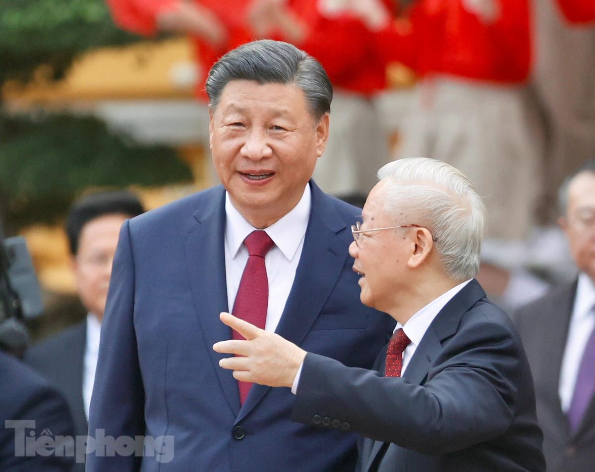 Hình ảnh Tổng Bí thư Nguyễn Phú Trọng chủ trì lễ đón Tổng Bí thư, Chủ tịch Trung Quốc Tập Cận Bình ảnh 10