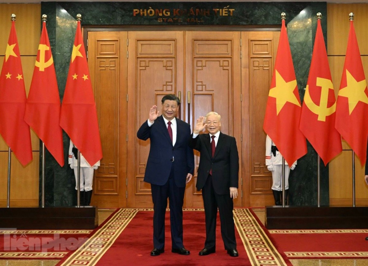 Hình ảnh Tổng Bí thư Nguyễn Phú Trọng chủ trì lễ đón Tổng Bí thư, Chủ tịch Trung Quốc Tập Cận Bình ảnh 12