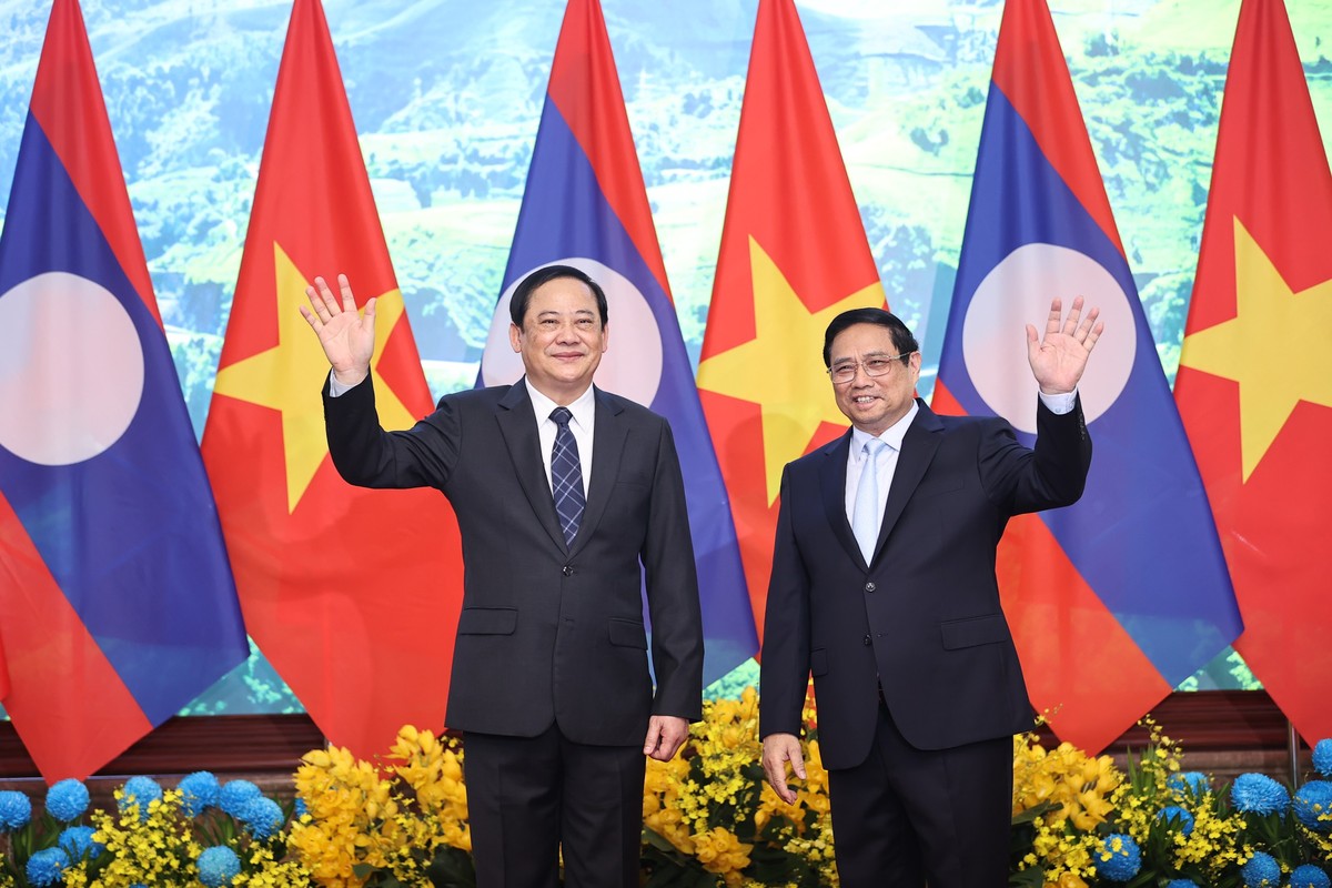 Đây là lần đầu tiên Thủ tướng Sonexay Siphandone thăm Việt Nam từ khi ông nhậm chức. (Ảnh: Nhật Minh)
