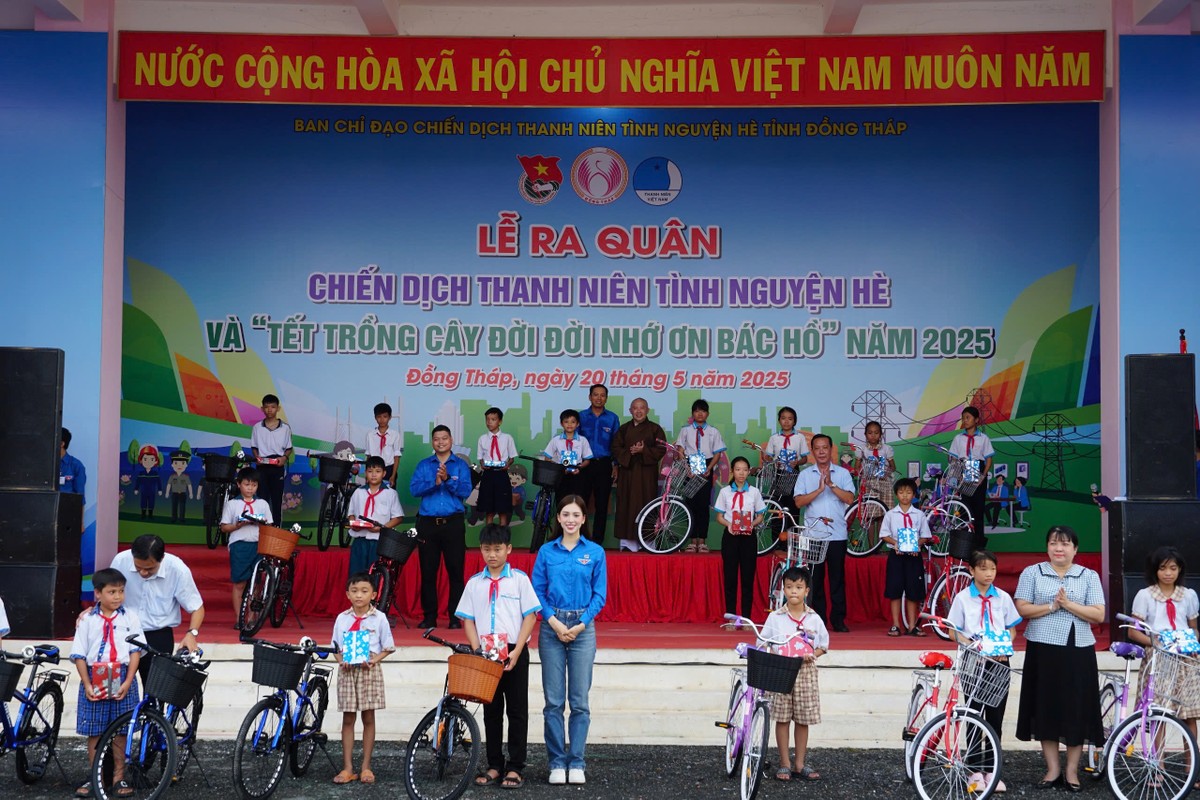 Hoa hậu Tiểu Vy là Đại sứ Chiến dịch Thanh niên tình nguyện Hè tỉnh Đồng Tháp năm 2025 ảnh 1