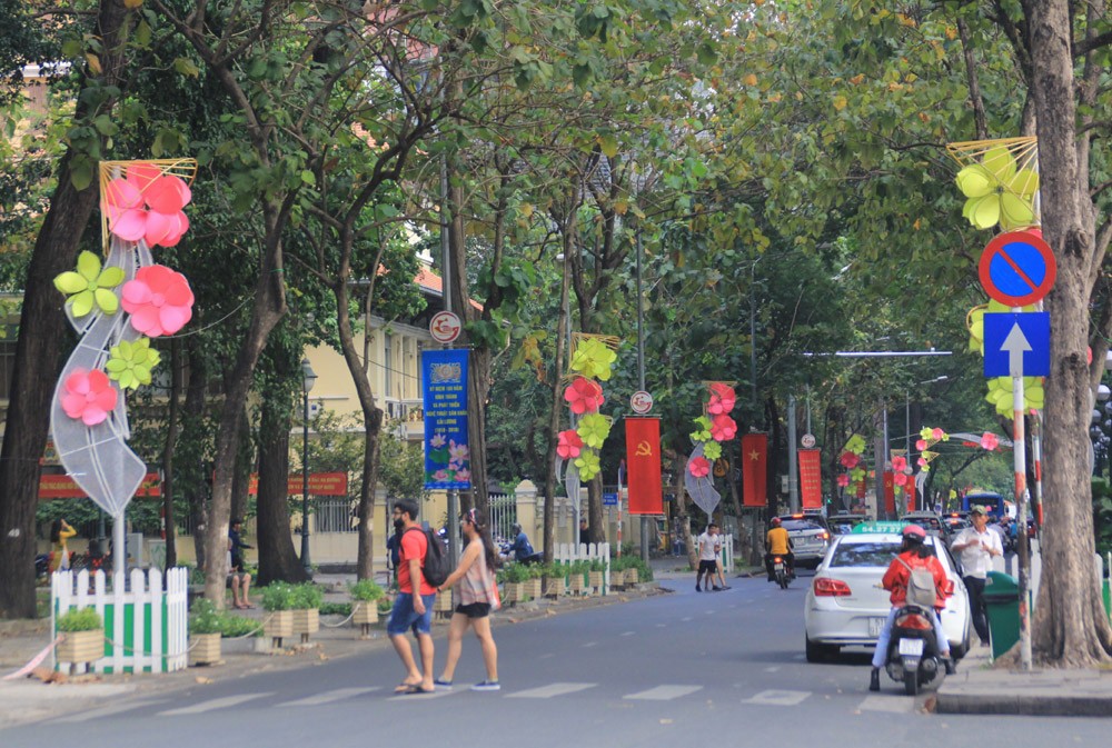 Đường phố TPHCM 'khoác áo mới' rực rỡ đón Tết Kỷ Hợi ảnh 7