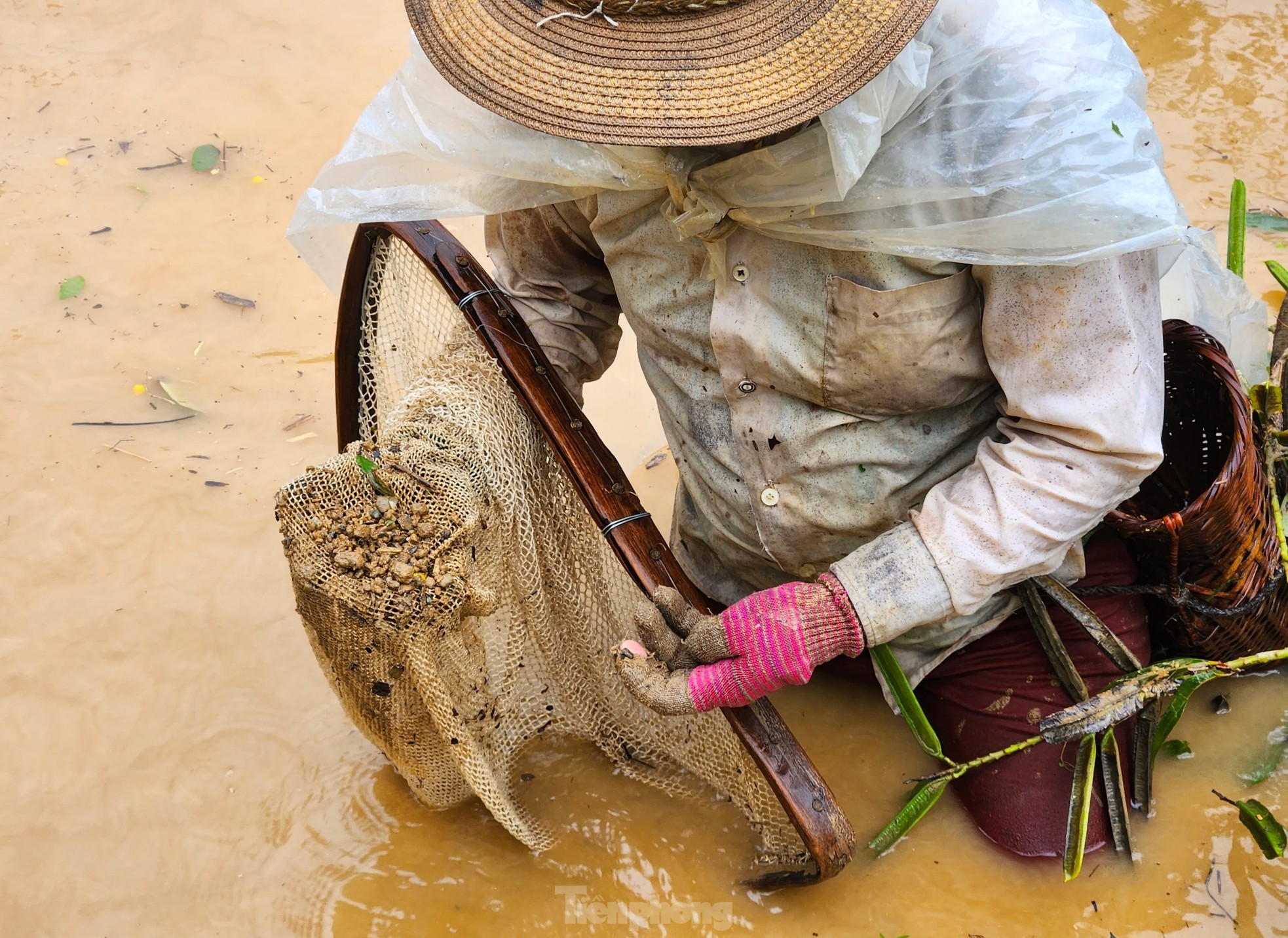 Dân bản dầm mình giữa dòng nước lũ bắt cá mưu sinh ảnh 6