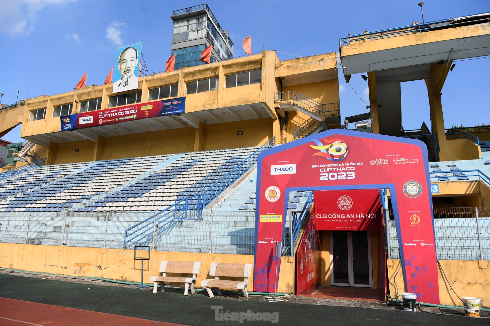 Sân vận động Hàng Đẫy rực rỡ trước giờ G, sẵn sàng cho trận Siêu cúp Quốc gia 2023 lịch sử ảnh 14
