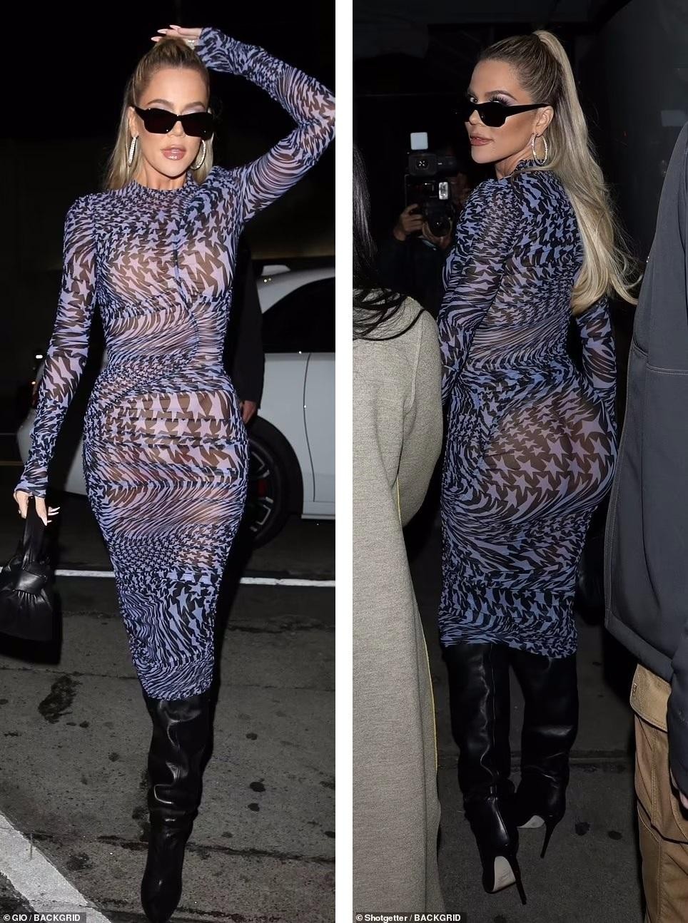 Khloe Kardashian shows off her Sєxy 'hourglᴀss' body, see-through dress reveals her ʙuтт pH๏τo 3
