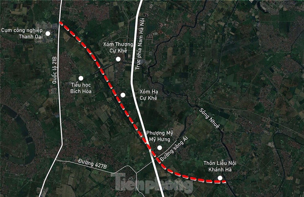 Bay trên đường Vành đai 4 vùng Thủ đô đi qua huyện Thanh Oai ảnh 1