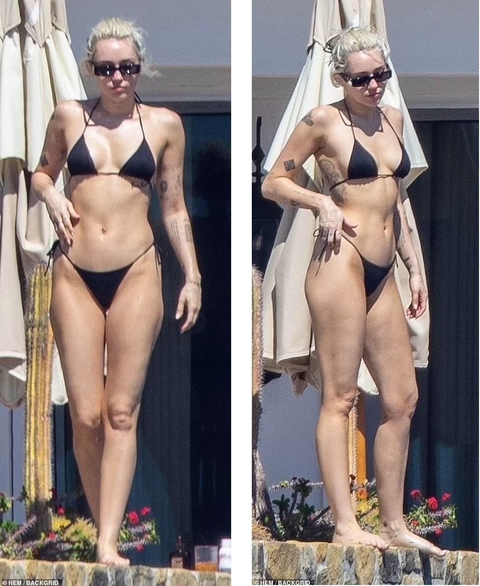 Miley Cyrus sexy hết nấc với bikini bé xíu, ôm hôn tình mới ở Mexico ảnh 2