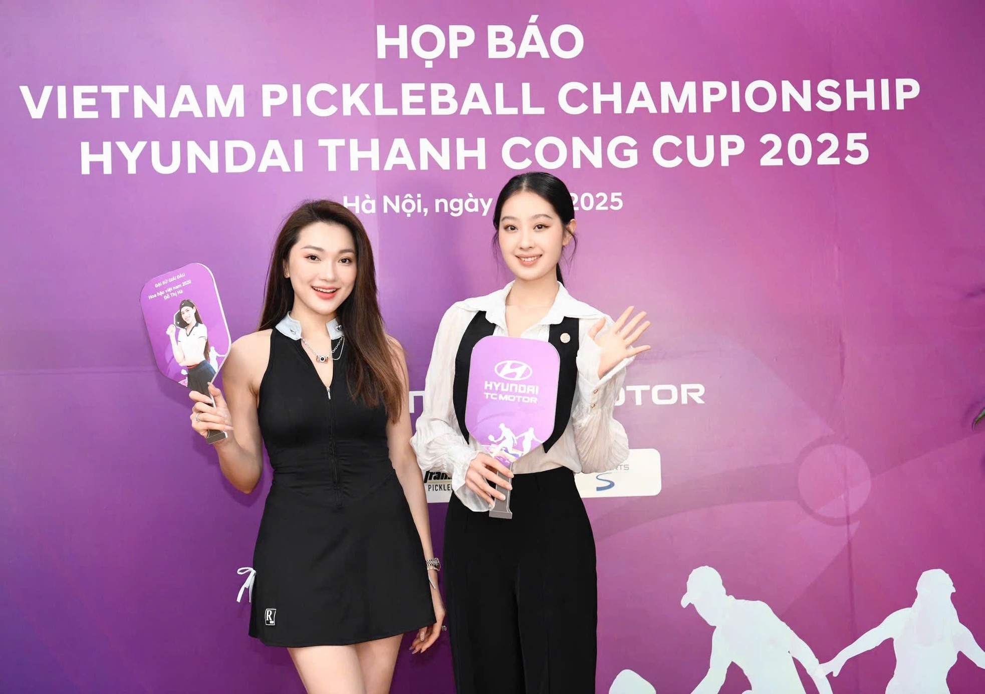 Dàn người đẹp Hoa hậu Việt Nam tại họp báo Giải Pickleball Việt Nam ảnh 1