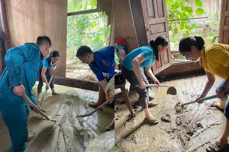 Thầy, cô nơi ‘ốc đảo’ tất bật dọn dẹp trường lớp sau lũ ảnh 9