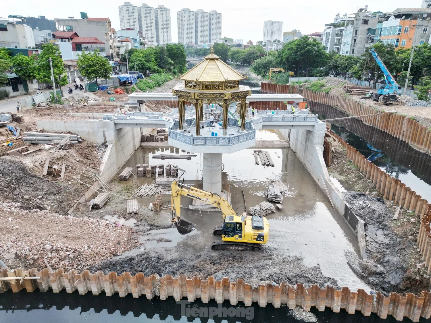 Đài quan sát 'lạ mắt' trên đập dâng sông Tô Lịch sẽ phục vụ tham quan ảnh 1