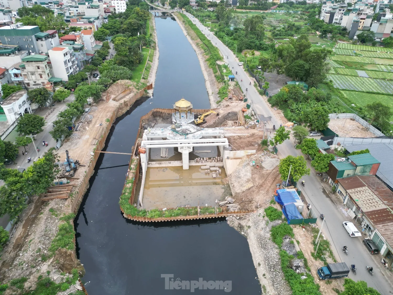 Đài quan sát 'lạ mắt' trên đập dâng sông Tô Lịch sẽ phục vụ tham quan ảnh 2