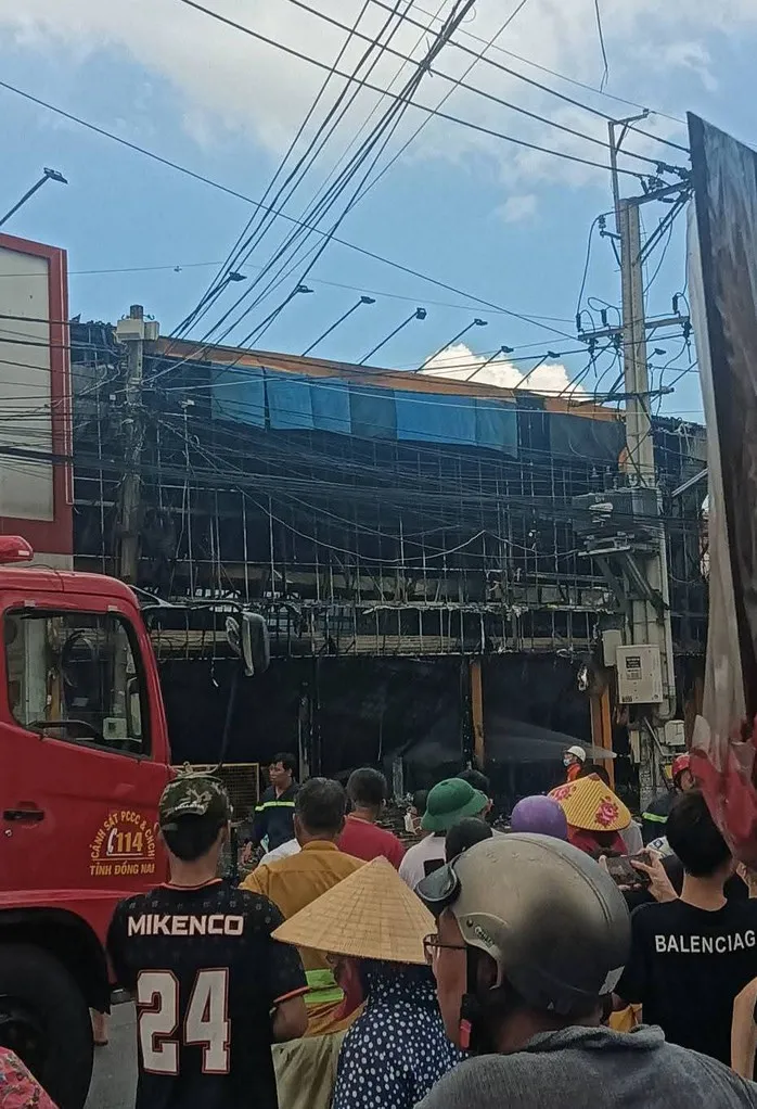 Cháy lớn tại siêu thị Điện máy xanh ở Đồng Nai lúc giữa trưa ảnh 1