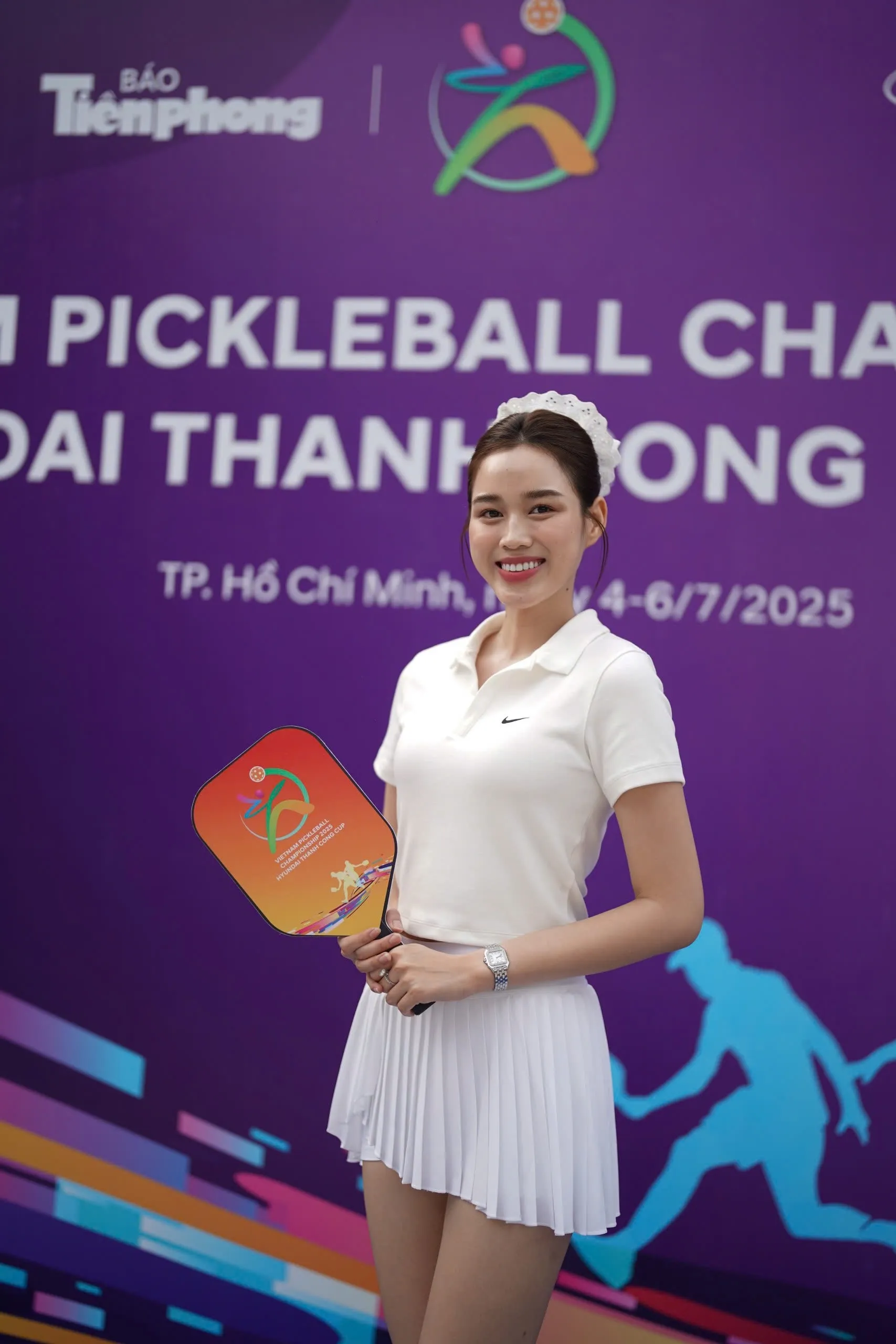 Sắc vóc Hoa hậu Hà Trúc Linh tại lễ khai mạc Giải Pickleball Việt Nam ảnh 15
