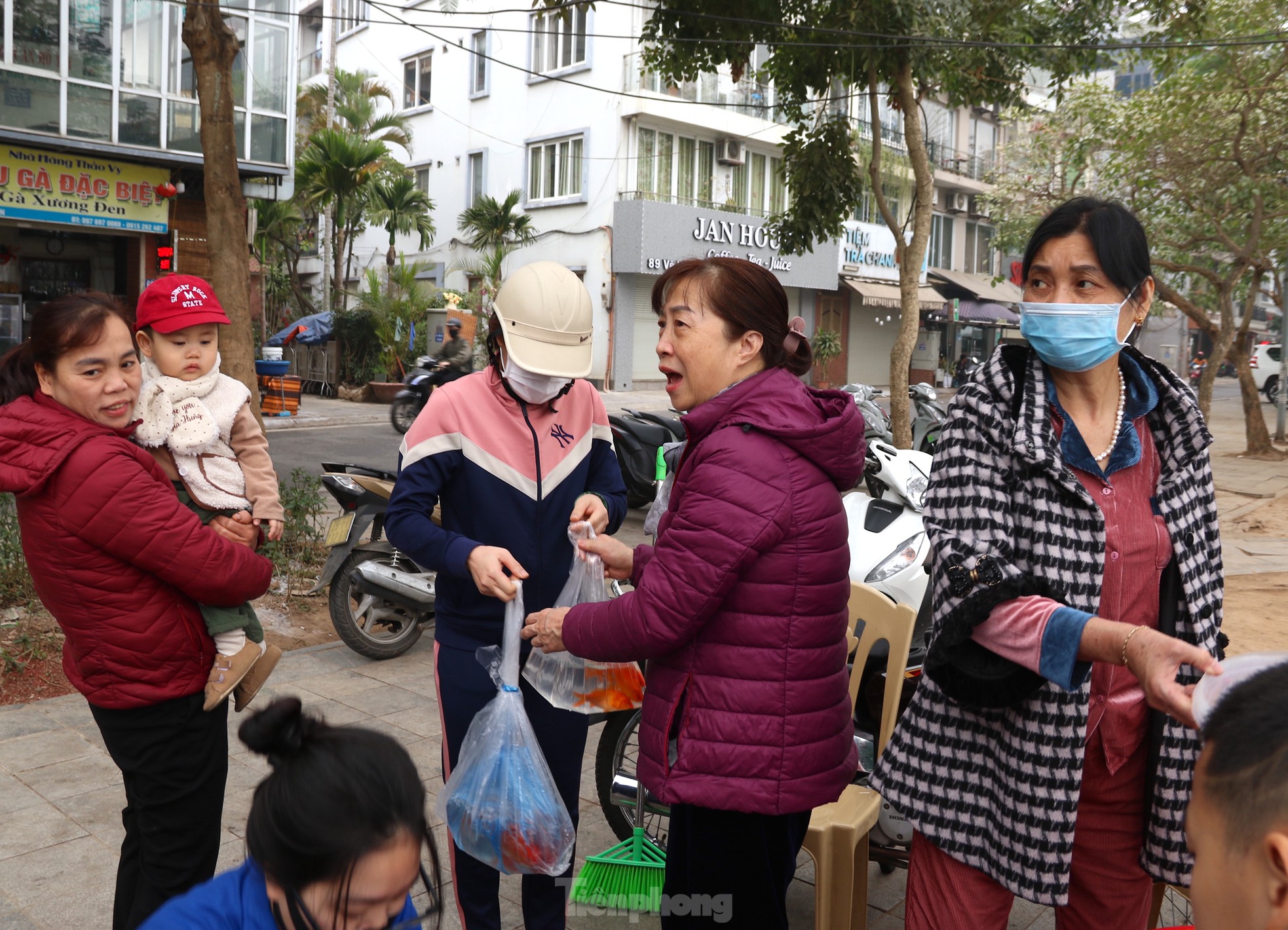 Người Hà Nội thả cá chép vào thùng nhựa 180 lít để tiễn ông Công, ông Táo về trời ảnh 3