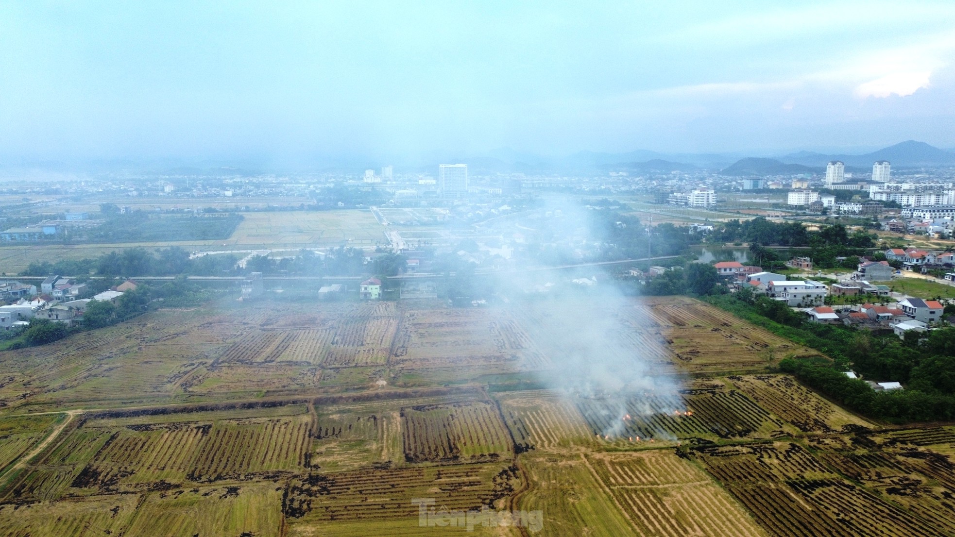 Mịt mù khói đốt đồng mùa gặt ở Huế ảnh 11