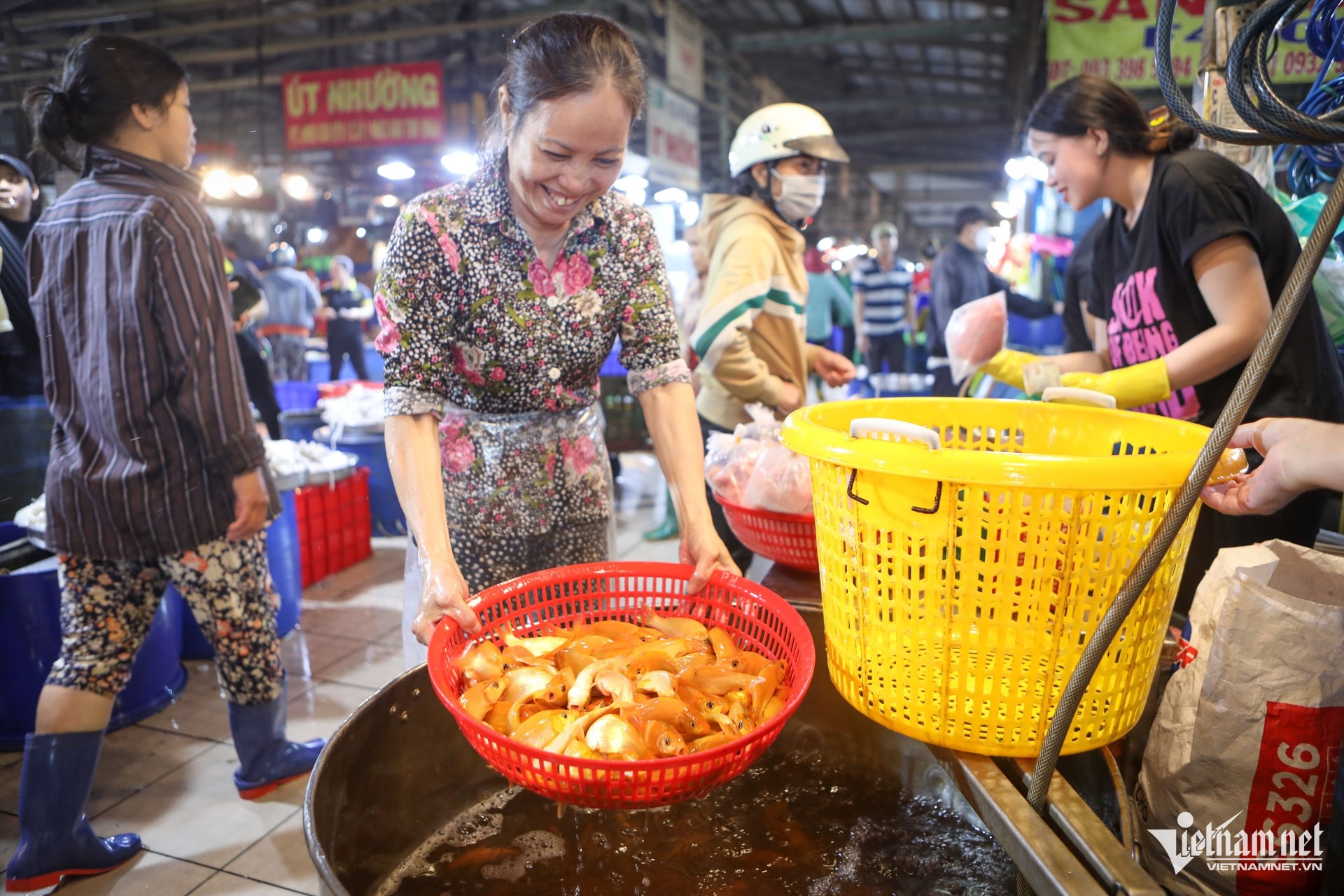 Chợ cá chép TPHCM tấp nập, tiểu thương phải thuê thêm chục nhân viên ảnh 8