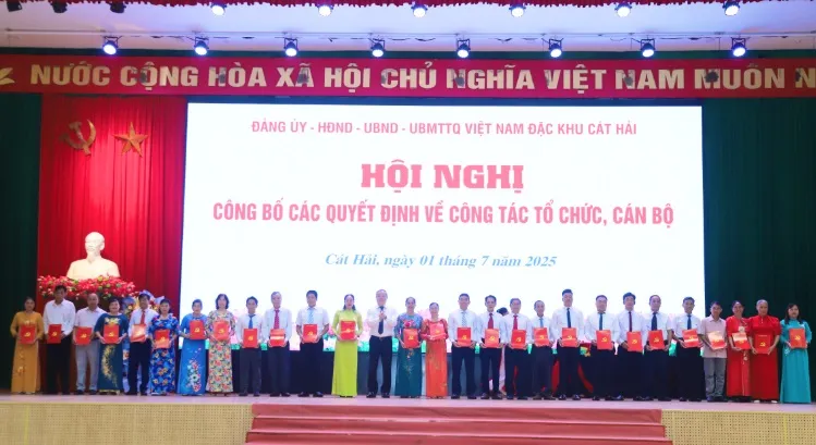 Đặc khu Cát Hải làm xuyên trưa hỗ trợ thủ tục cho người dân trên đảo ảnh 1