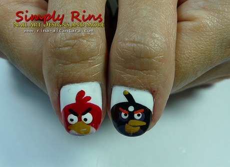 Angry Birds Nail Art | Cute nail art designs, Bird nail art, Birthday nail  art