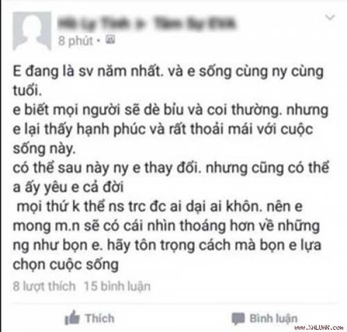 Dân mạng náo loạn với chiến tích “sống thử” của nữ sinh 18 - ảnh 1