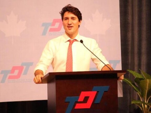 Thủ tướng Canada áo trắng giản dị nói chuyện với sinh viên ĐH Tôn Đức Thắng - ảnh 4