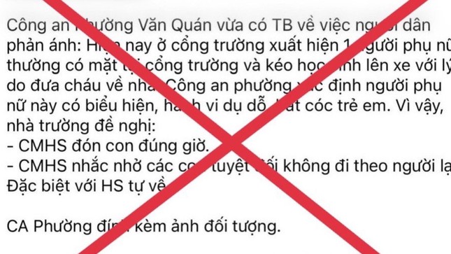 Công an bác bỏ thông tin ‘bắt cóc trẻ em’ ở quận Hà Đông ảnh 1