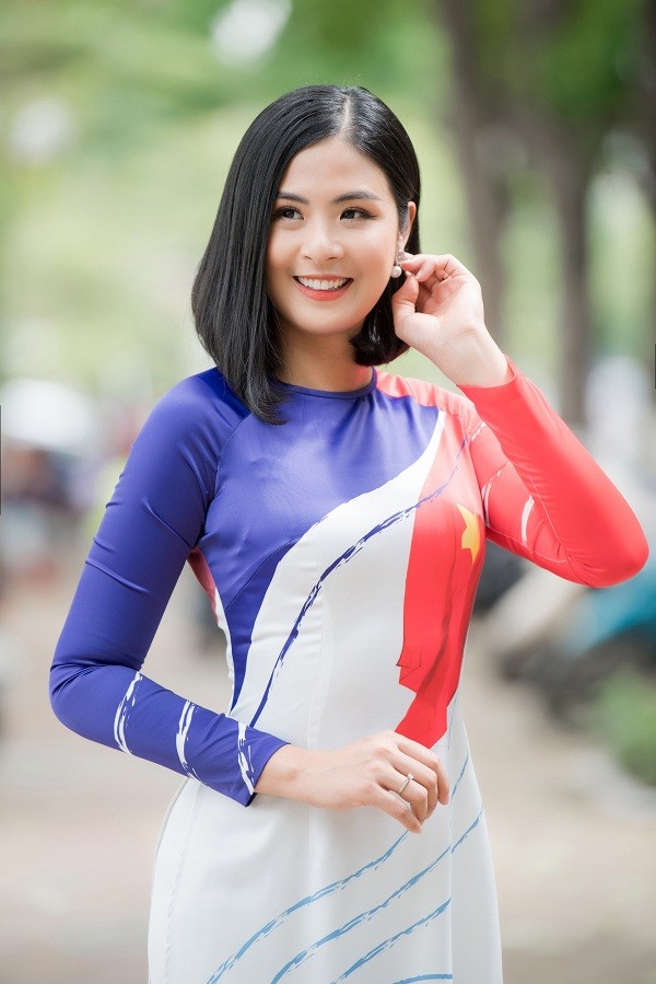 Dàn người đẹp mặc áo dài do Ngọc Hân thiết kế để ủng hộ giải “Tiền Phong Marathon“ ảnh 5