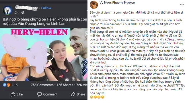 Ca sĩ Phương Vy bức xúc khi chồng bị ghép ảnh với vợ cố ca sĩ Vân Quang Long ảnh 1