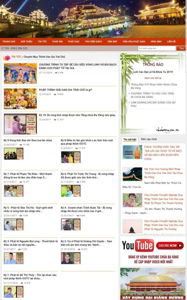 Hàng trăm bài viết 'gọi vong' và số tài khoản trên website chùa Ba Vàng biến mất ảnh 3
