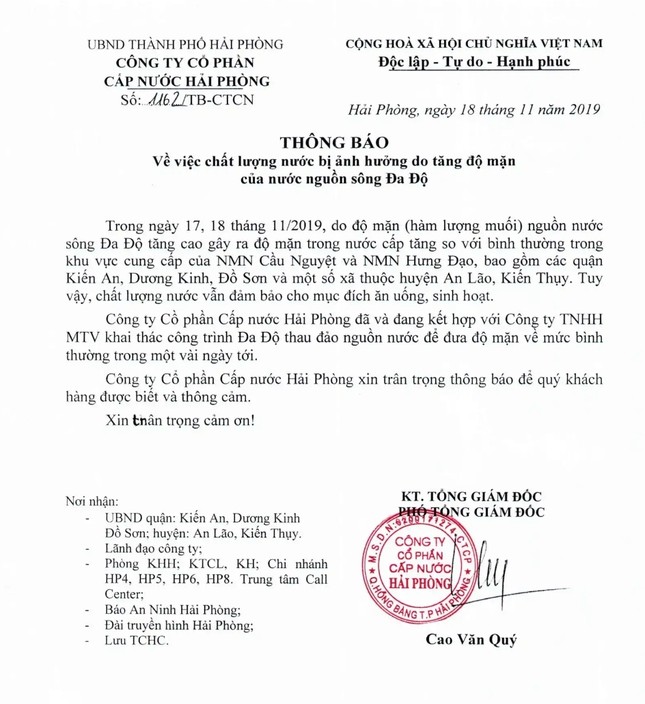 Người dân Hải Phòng hoang mang vì nước sinh hoạt mặn bất thường ảnh 2