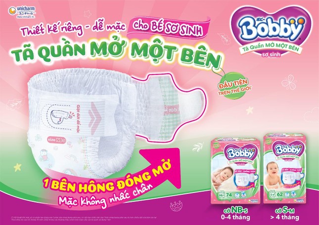 Tã Quần Mở Một Bên Bobby - Dấu ấn tiên phong của Diana Unicharm ảnh 1