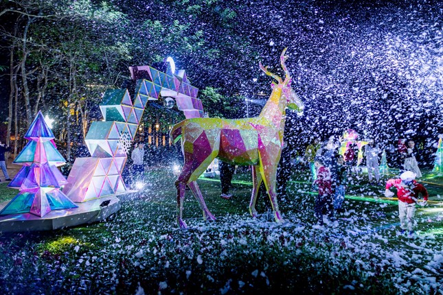Giáng sinh rực rỡ sắc màu tại “khu rừng pha lê” tuyết trắng Ecopark ảnh 5