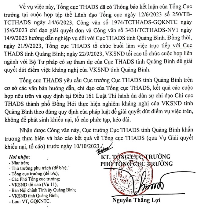 Vụ 'chống' kháng nghị của VKS: Đương sự tiếp tục phản ứng với cách làm việc của THADS Đồng Hới ảnh 3