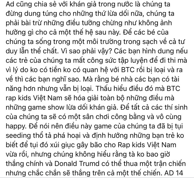 “Rap Kids” gây tranh cãi vì câu từ nhạy cảm trên fanpage và trong phần thi của thí sinh ảnh 5
