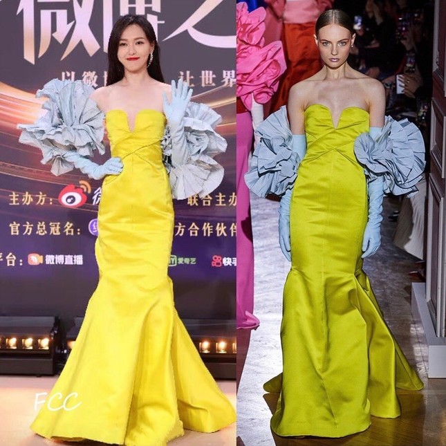 Netizen bất ngờ với những màn chỉnh sửa váy cực khéo léo từ dàn sao nữ trong Đêm hội Weibo ảnh 1