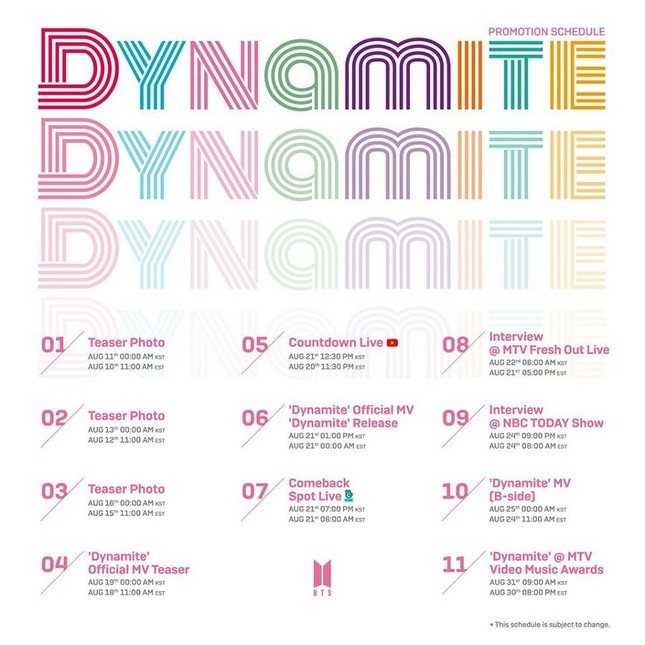 Big Hit nhá hàng lịch quảng bá "Dynamite", bật mí BTS sẽ biểu diễn tại VMAs 2020 ảnh 1