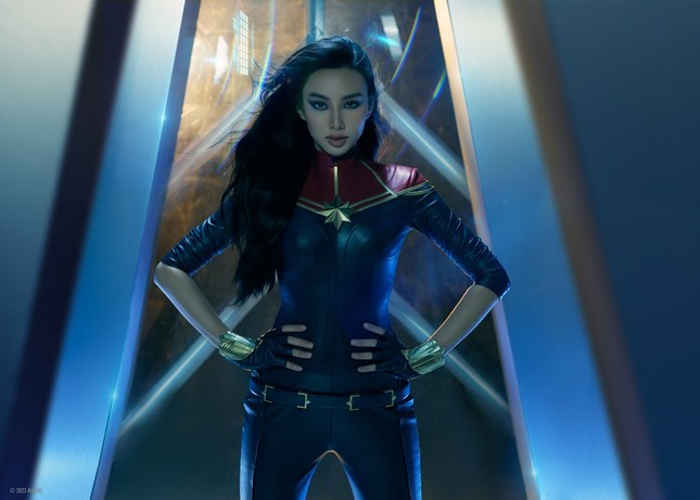 Hoa hậu Thùy Tiên hóa thân thành nữ siêu anh hùng Captain Marvel ảnh 4