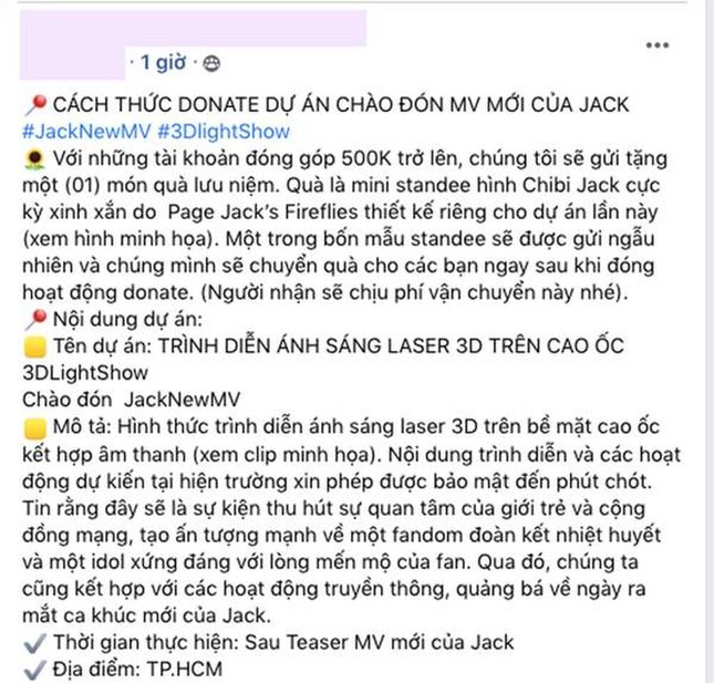 Quản trị viên FC của Jack kêu gọi ủng hộ MV mới nhưng nội dung lại gây tranh cãi ảnh 1